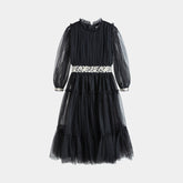 CERA UNA VOLTA MILIE TUELLE LAYERED EMBROIDER BELT GOWN